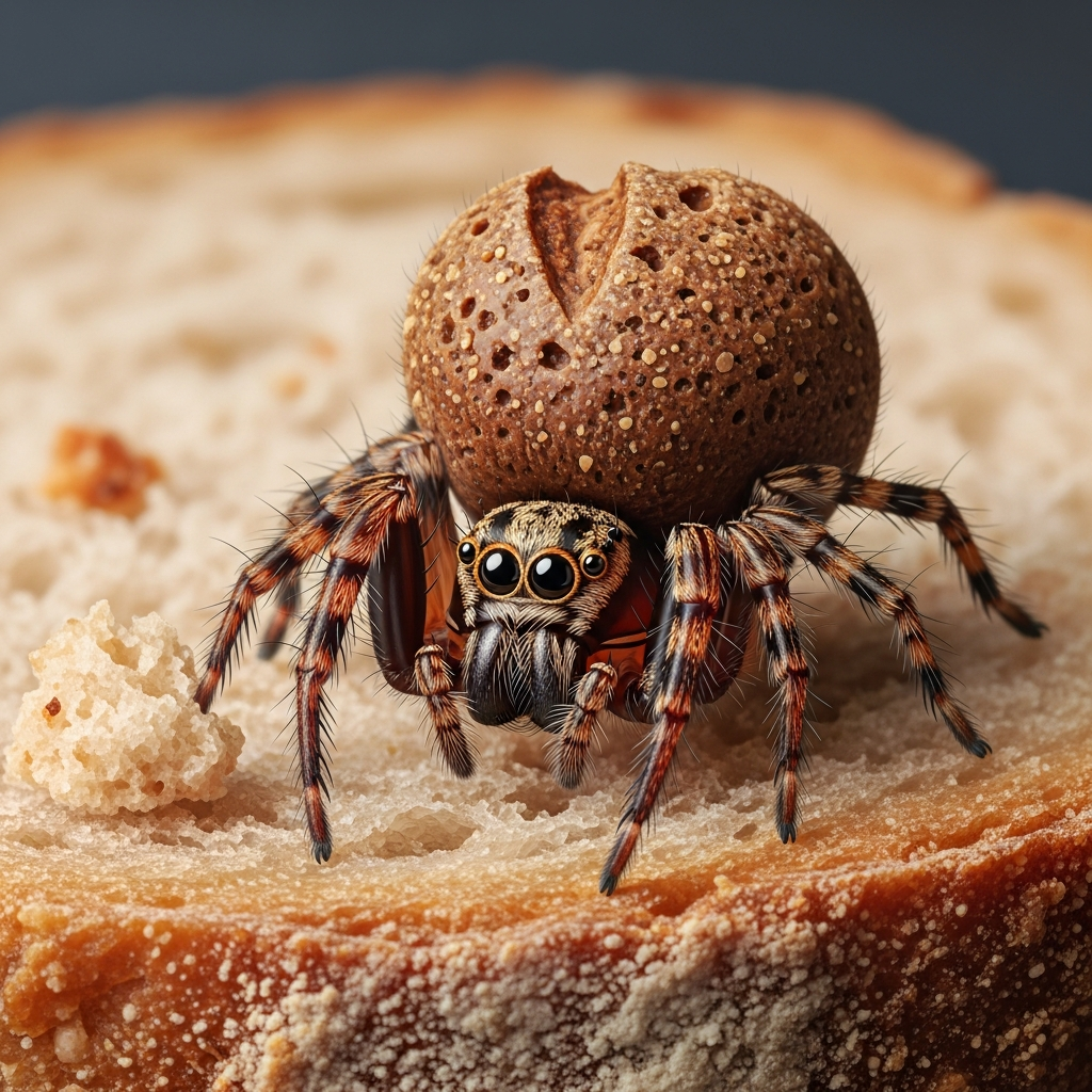 Offizielle Illustration der Buckeligen Brotspinne (niedliche Version)